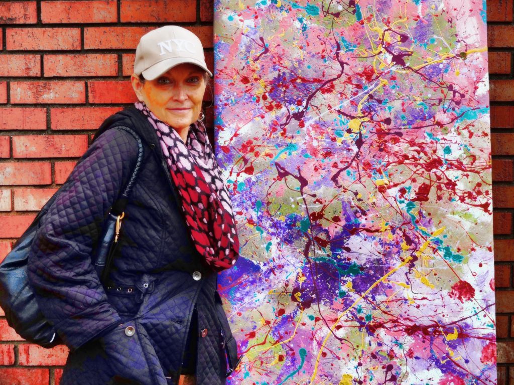 Sharon in front of Splatter Painting